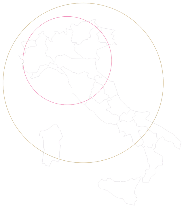 Mappa dell'Italia con l'area di presidio delle reti Mood